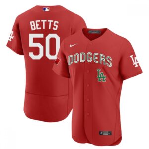 68635d24eecdd_1 Men's Los Angeles Dodgers #50 Mookie Betts 2021 Mexican Heritage Red Flex Base Stitched Baseball Jersey