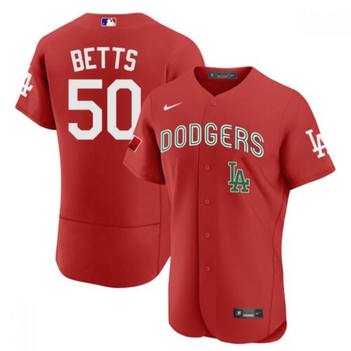 68635d24eecdd_1 Men's Los Angeles Dodgers #50 Mookie Betts 2021 Mexican Heritage Red Flex Base Stitched Baseball Jersey