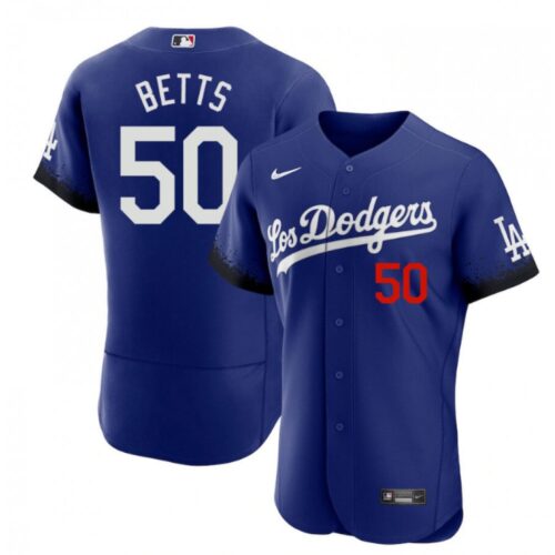 68635d2bc7c09_1 Men's Los Angeles Dodgers #50 Mookie Betts 2021 Royal City Connect Flex Base Stitched Baseball Jersey