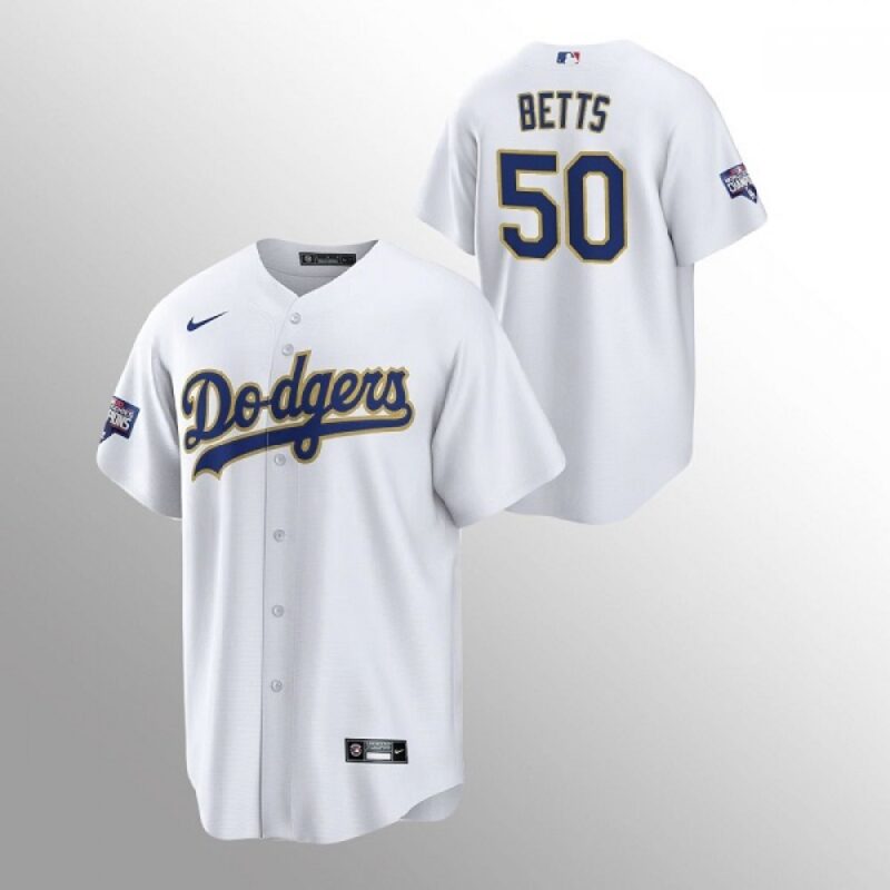 68635d44d31b4_1 Men's Los Angeles Dodgers #50 Mookie Betts White Champions Patch Gold Program Cool Base Stitched Jersey