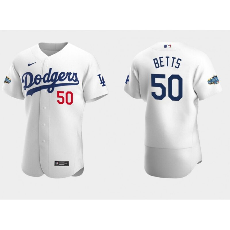 68635d4c100f3_1 Men's Los Angeles Dodgers #50 Mookie Betts White 2020 All Stars Stitched Jersey