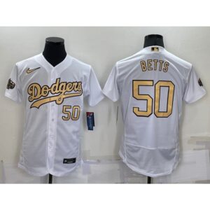 68635d5a035c7_1 Men's Los Angeles Dodgers #50 Mookie Betts 2022 All-Star White Flex Base Stitched Baseball Jersey