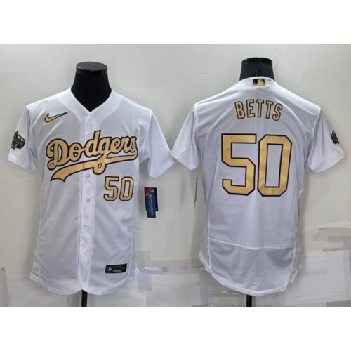 68635d5a035c7_1 Men's Los Angeles Dodgers #50 Mookie Betts 2022 All-Star White Flex Base Stitched Baseball Jersey