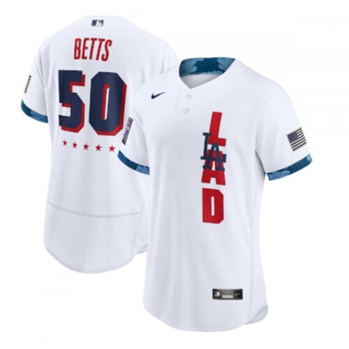 68635d6a39810_1 Men's Los Angeles Dodgers #50 Mookie Betts 2021 White All-Star Flex Base Stitched MLB Jersey