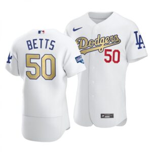 68635d6d8e11b_1 Men's Los Angeles Dodgers #50 Mookie Betts 2020 White Gold World Series Champions Patch Sttiched Jersey