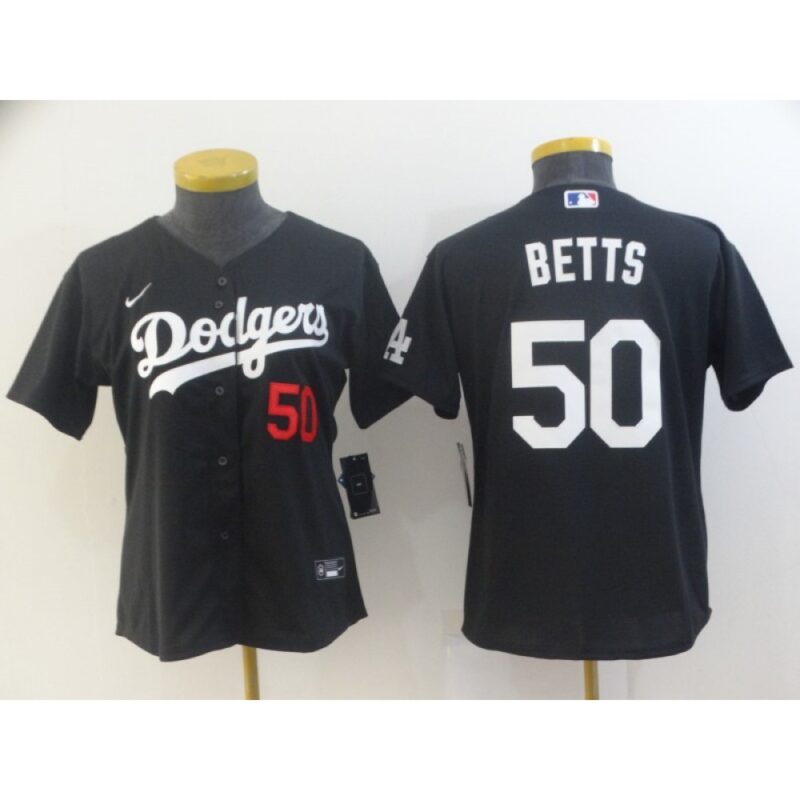 68635d87ad2b2_1 Women's Los Angeles Dodgers #50 Mookie Betts Black Cool Base Stitched Jersey(Run Small)