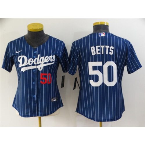 68635d8d30fb6_1 Women's Los Angeles Dodgers #50 Mookie Betts Blue Stitched Baseball Jersey(Run Small)