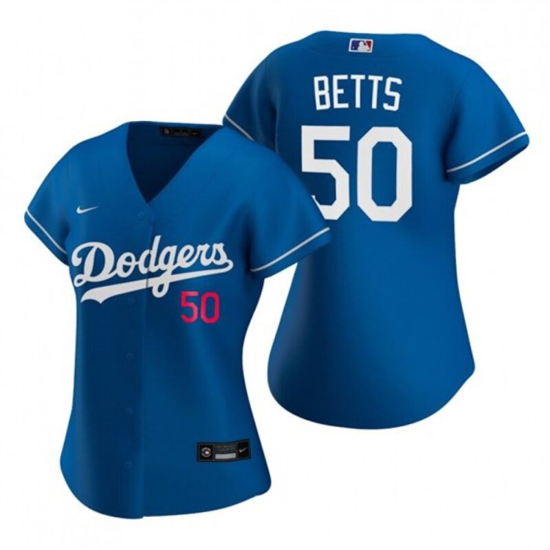 68635d8fb9ef2_1 Women's Los Angeles Dodgers #50 Mookie Betts Blue Stitched MLB Jersey(Run Small)