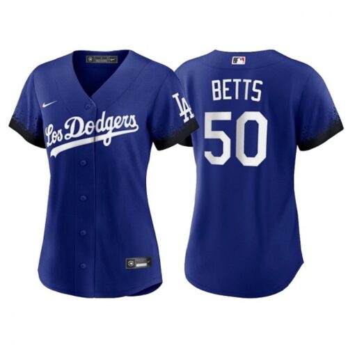 68635d9279131_1 Women's Los Angeles Dodgers #50 Mookie Betts 2021 Royal City Connect Cool Base Stitched Baseball Jersey(Run Small)