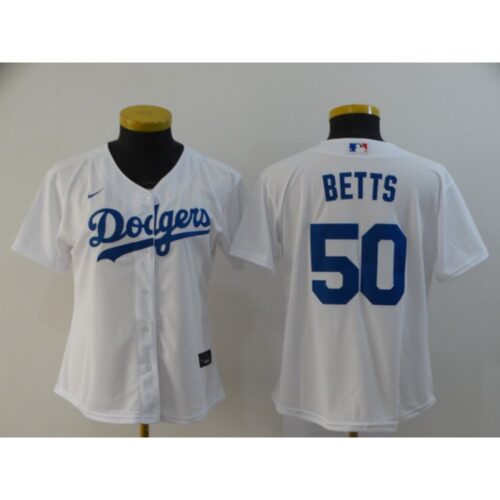 68635d951d6ac_1 Women's Los Angeles Dodgers #50 Mookie Betts White Cool Base Stitched MLB Jersey(Run Small)