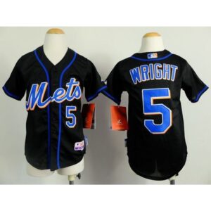 68635da567b73_1 Mets #5 David Wright Black Cool Base Stitched Youth MLB Jersey