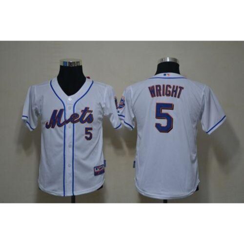68635db7dc424_1 Mets #5 David Wright White Cool Base Stitched Youth MLB Jersey