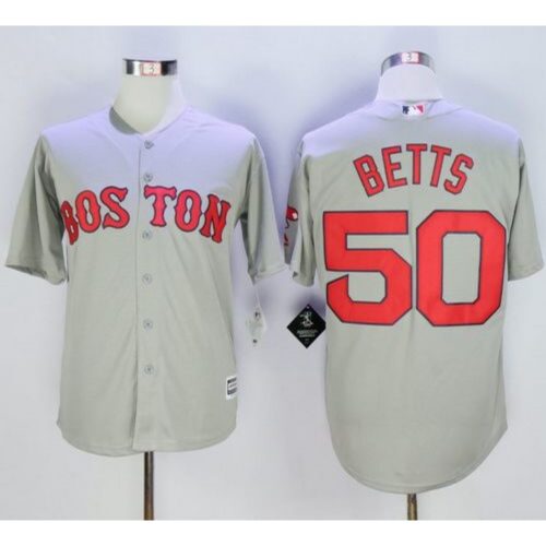 68635df4dcb53_1 Red Sox #50 Mookie Betts Grey New Cool Base Stitched MLB Jersey