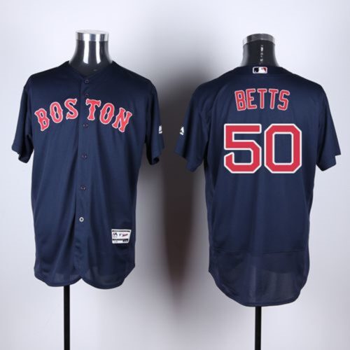 68635df8c791d_1 Red Sox #50 Mookie Betts Navy Blue Flexbase Authentic Collection Stitched MLB Jersey
