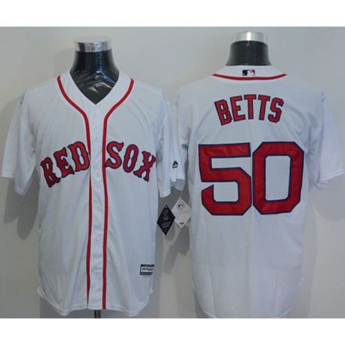 68635e0bec9de_1 Red Sox #50 Mookie Betts White New Cool Base Stitched MLB Jersey