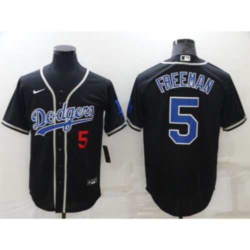68635e15c1b91_1 Youth Los Angeles Dodgers #5 Freddie Freeman Black Stitched Baseball Jersey
