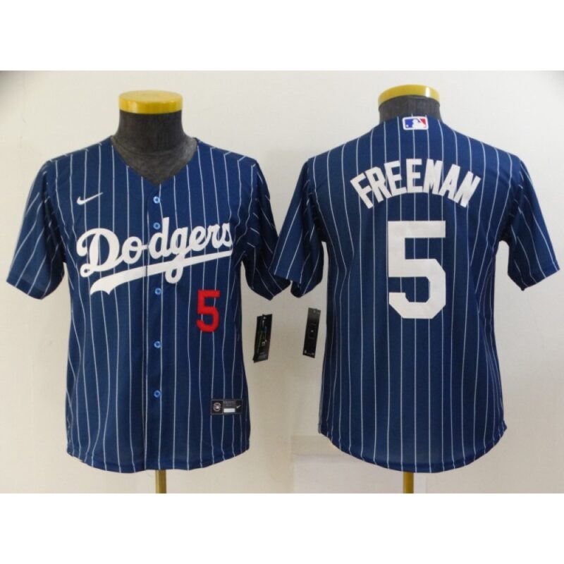 68635e187b21c_1 Youth Los Angeles Dodgers #5 Freddie Freeman Blue Stitched Jersey