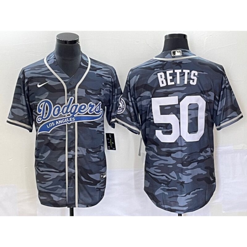 68635e1db8827_1 Men's Los Angeles Dodgers #50 Mookie Betts Gray Camo Cool Base With Patch Stitched Baseball Jersey