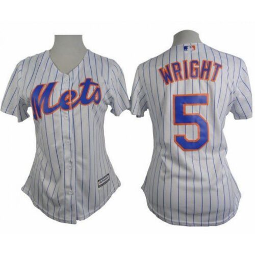 68635e4914034_1 Mets #5 David Wright White(Blue Strip) Women's Home Stitched MLB Jersey