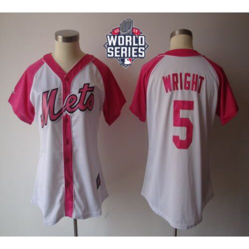 68635e568dcc4_1 Mets #5 David Wright White/Pink W/2015 World Series Patch Women's Splash Fashion Stitched MLB Jersey