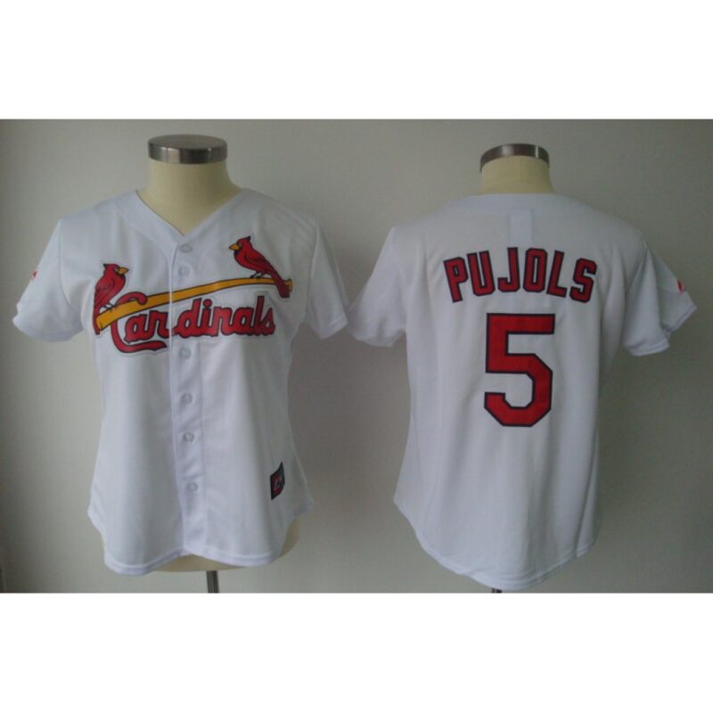 68635e5945477_1 Cardinals #5 Albert Pujols White Women's Fashion Stitched MLB Jersey