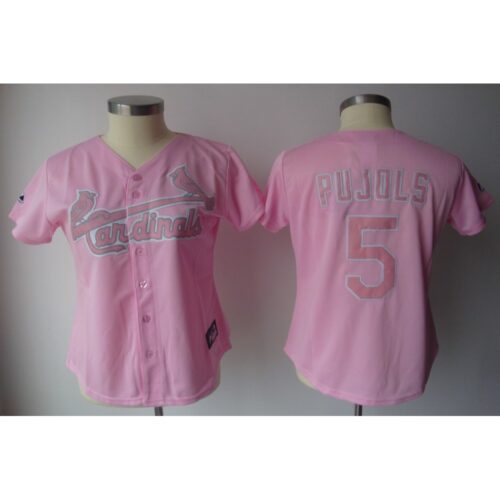 68635e5bcbf18_1 Cardinals #5 Albert Pujols Pink Women's Fashion Stitched MLB Jersey