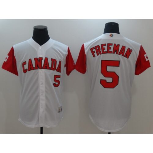 68635e65e7827_1 Men's Canada Baseball #5 Freddie Freeman White 2017 World Baseball Classic Stitched WBC Jersey