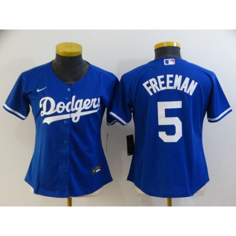 68635e8479ec6_1 Women's Los Angeles Dodgers #5 Freddie Freeman Royal Cool Base Stitched Baseball Jersey(Run Small)