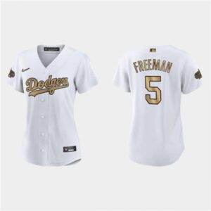 68635e8cb1e65_1 Women's Los Angeles Dodgers #5 Freddie Freeman 2022 All-Star White Stitched Baseball Jersey(Run Small)