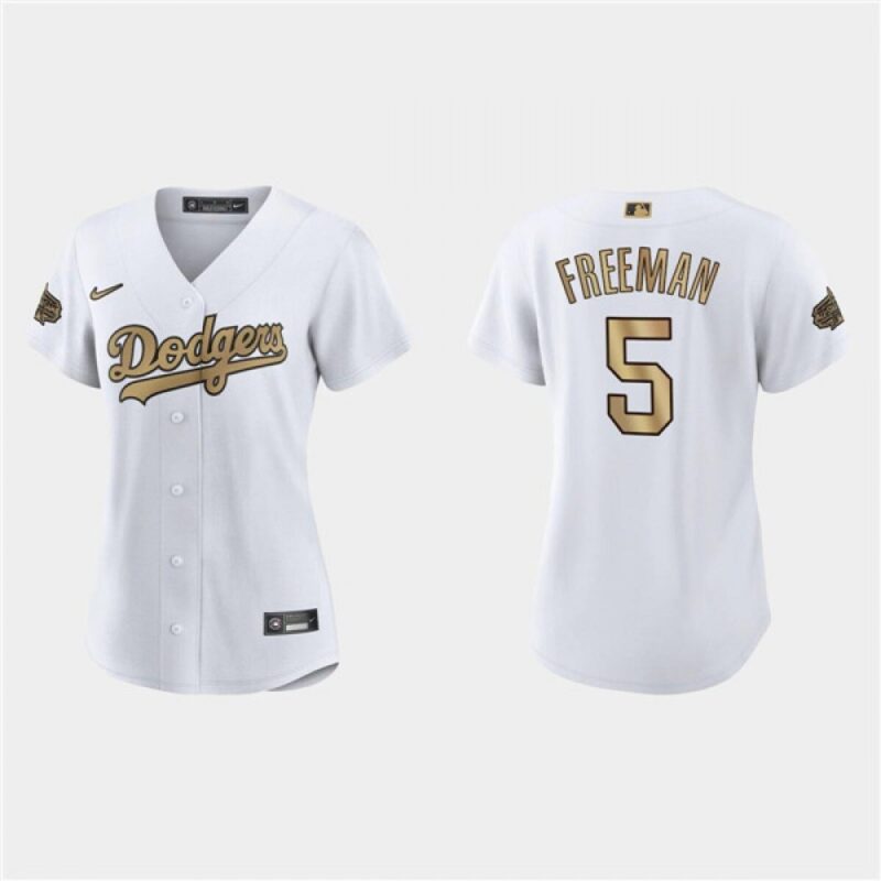 68635e8cb1e65_1 Women's Los Angeles Dodgers #5 Freddie Freeman 2022 All-Star White Stitched Baseball Jersey(Run Small)
