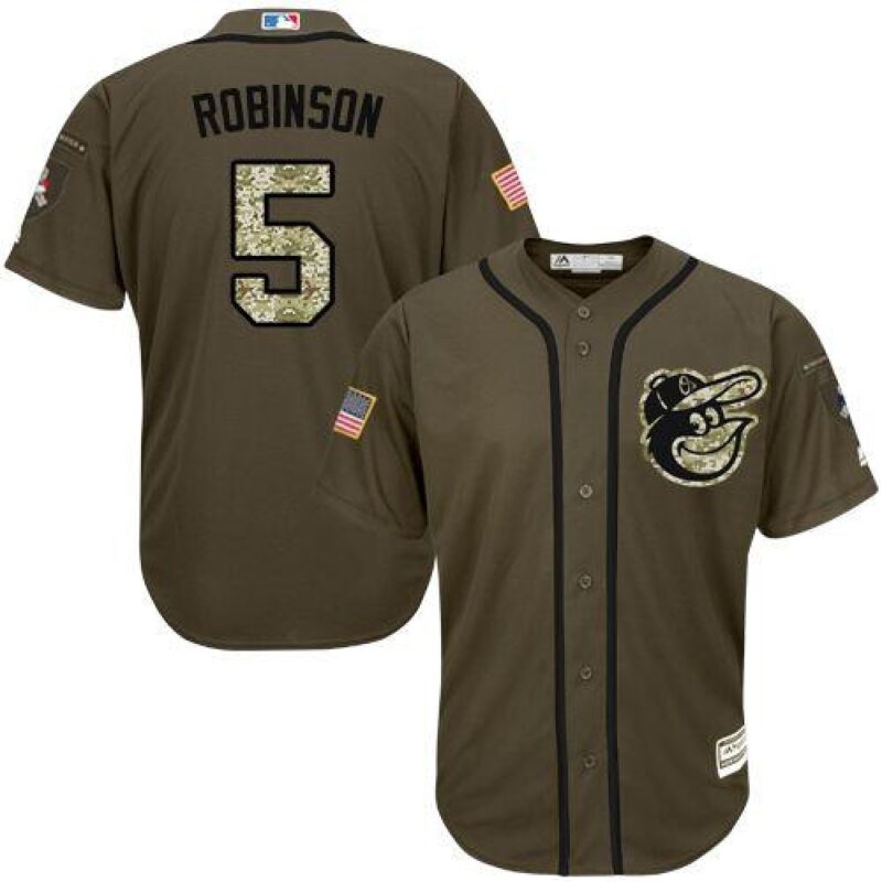68635e8f4e196_1 Orioles #5 Brooks Robinson Green Salute to Service Stitched Youth MLB Jersey