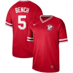 68635e9fc09cd_1 Women's Cincinnati Reds #5 Johnny Bench Red Cooperstown Collection Legend Stitched Jersey