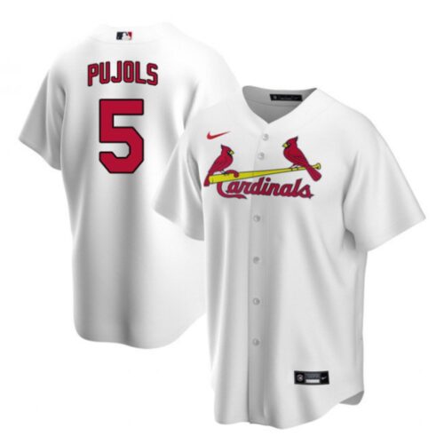 68635eb02cd2c_1 Men's St. Louis Cardinals #5 Albert Pujols White Cool Base Stitched Jersey