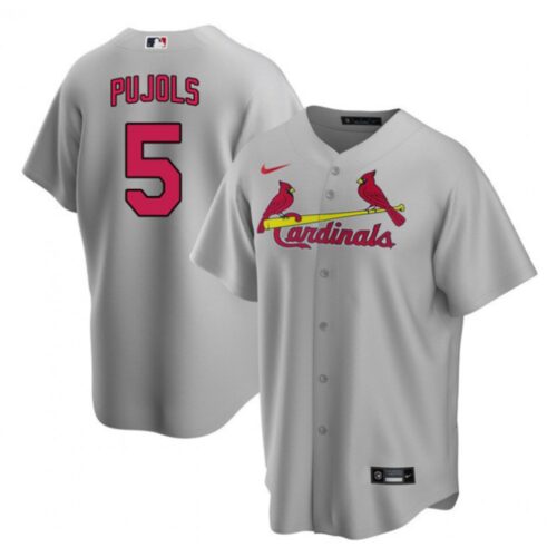 68635eb34a5fa_1 Men's St. Louis Cardinals #5 Albert Pujols Grey Cool Base Stitched Jersey