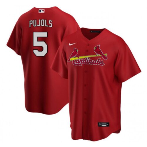 68635eb64feb7_1 Men's St. Louis Cardinals #5 Albert Pujols Red Cool Base Stitched Jersey