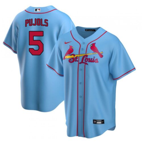68635ebcb245c_1 Men's St. Louis Cardinals #5 Albert Pujols Blue Cool Base Stitched Jersey