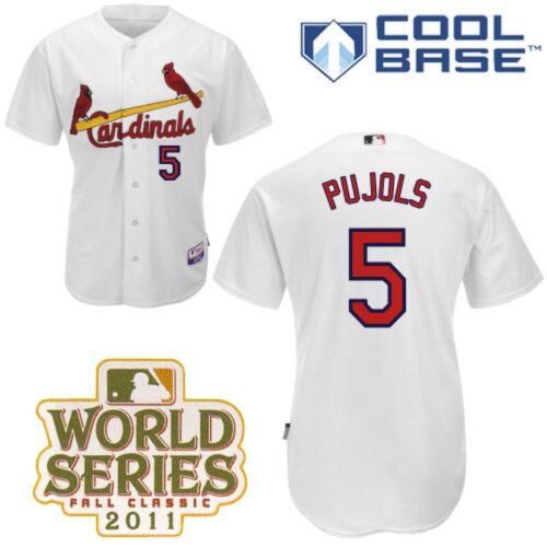 68635ec98402c_1 Cardinals #5 Albert Pujols White Cool Base 2011 World Series Patch Stitched MLB Jersey