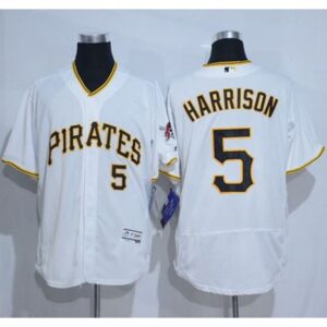 68635f02823d7_1 Pirates #5 Josh Harrison White Flexbase Authentic Collection Stitched MLB Jersey