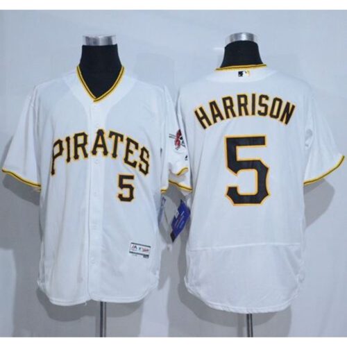 68635f02823d7_1 Pirates #5 Josh Harrison White Flexbase Authentic Collection Stitched MLB Jersey