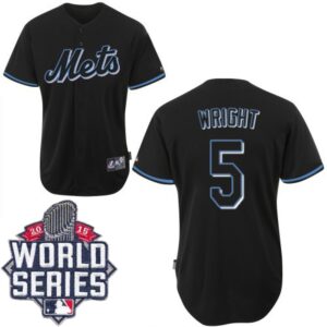 68635f0fe2782_1 Mets #5 David Wright Black Fashion W/2015 World Series Patch Stitched MLB Jersey