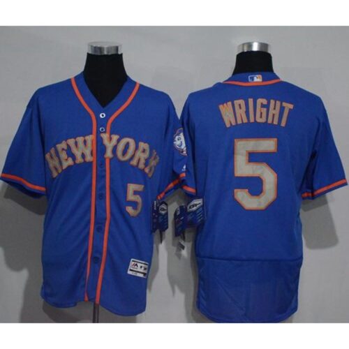 68635f1a73089_1 Mets #5 David Wright Blue(Grey NO.) Flexbase Authentic Collection Stitched MLB Jersey