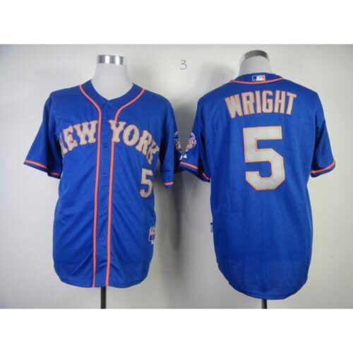 68635f254a3e3_1 Mets #5 David Wright Blue(Grey NO.) Alternate Road Cool Base Stitched MLB Jersey
