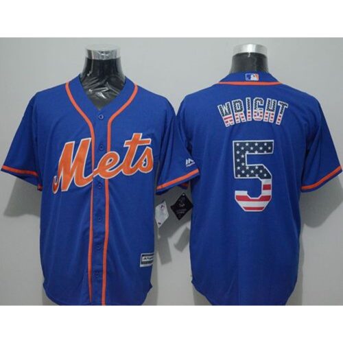 68635f28c47c6_1 Mets #5 David Wright Blue USA Flag Fashion Stitched MLB Jersey