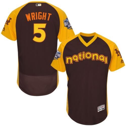 68635f36c88fd_1 Mets #5 David Wright Brown Flexbase Authentic Collection 2016 All-Star National League Stitched MLB Jersey