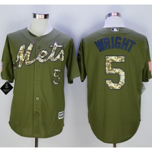 68635f44e80d0_1 Mets #5 David Wright Green Camo New Cool Base Stitched MLB Jersey