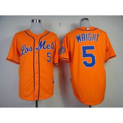 68635f599ab31_1 Mets #5 David Wright Orange Los Mets Cool Base Stitched MLB Jersey