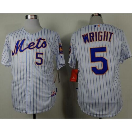68635f6a94fb6_1 Mets #5 David Wright White(Blue Strip) Home Cool Base Stitched MLB Jersey