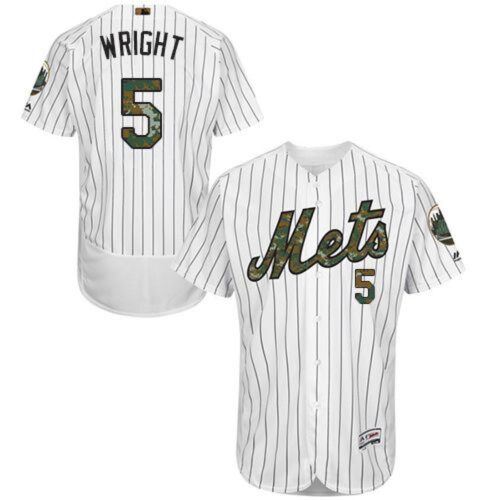 68635f747bb1c_1 Mets #5 David Wright White(Blue Strip) Flexbase Authentic Collection 2016 Memorial Day Stitched MLB Jersey