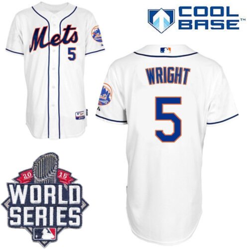 68635f77bd02c_1 Mets #5 David Wright White Cool Base W/2015 World Series Patch Stitched MLB Jersey
