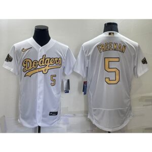 68635f8b37dc4_1 Men's Los Angeles Dodgers #5 Freddie Freeman 2022 All-Star White Flex Base Stitched Baseball Jersey